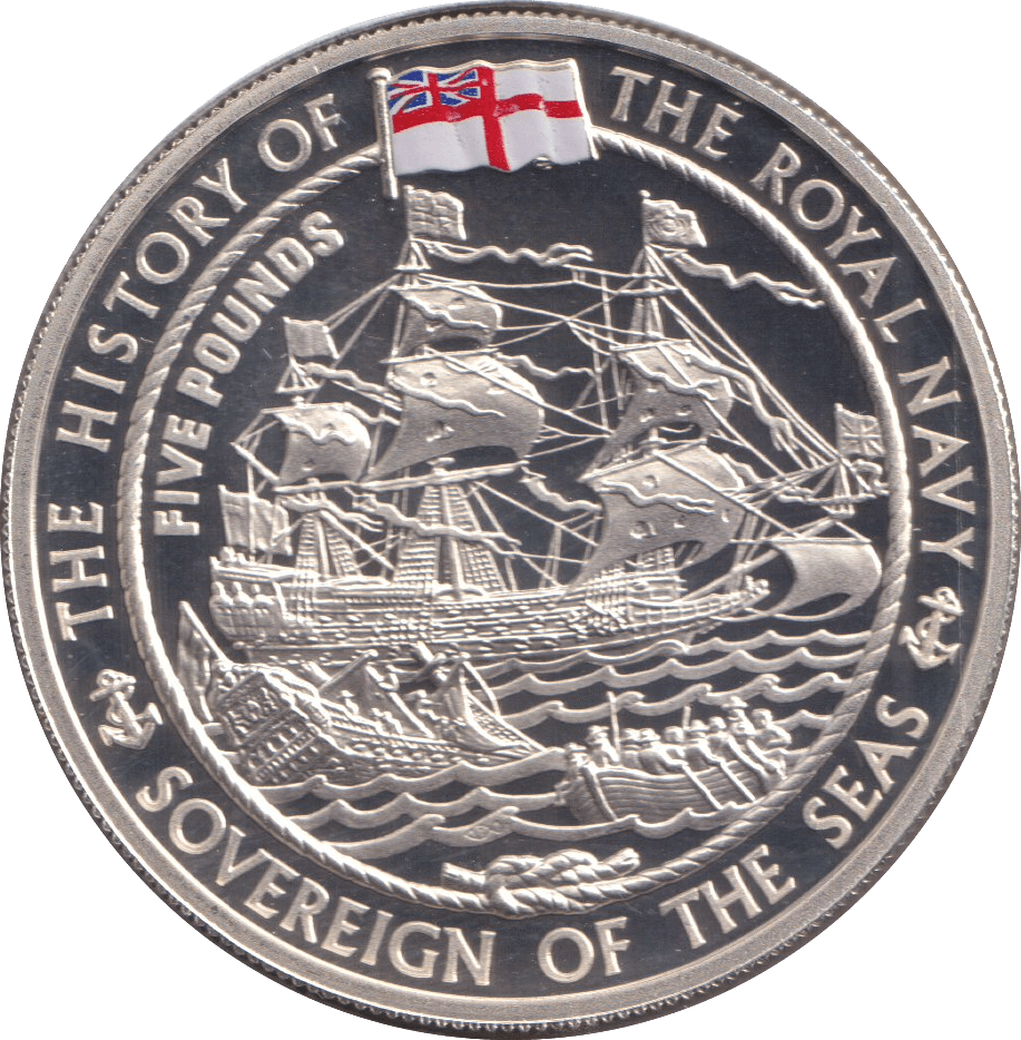 2003 PROOF SILVER FIVE POUNDS- SOVEREIGN OF THE SEAS - Silver Proof - Cambridgeshire Coins