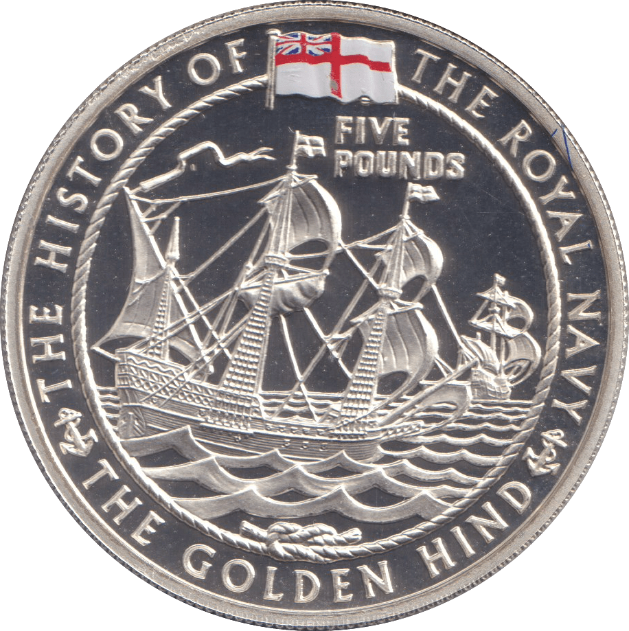 2003 PROOF SILVER FIVE POUNDS - THE GOLDEN HIND - Silver Proof - Cambridgeshire Coins