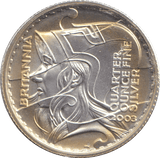 2003 SILVER 1/4 OZ BRITANNIA 50 PENCE - SILVER WORLD COINS - Cambridgeshire Coins