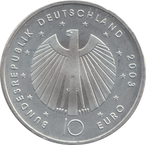 2003 SILVER FIFA FOOTBALL 10 MARKS GERMANY - SILVER WORLD COINS - Cambridgeshire Coins