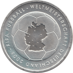 2003 SILVER FIFA FOOTBALL 10 MARKS GERMANY - SILVER WORLD COINS - Cambridgeshire Coins