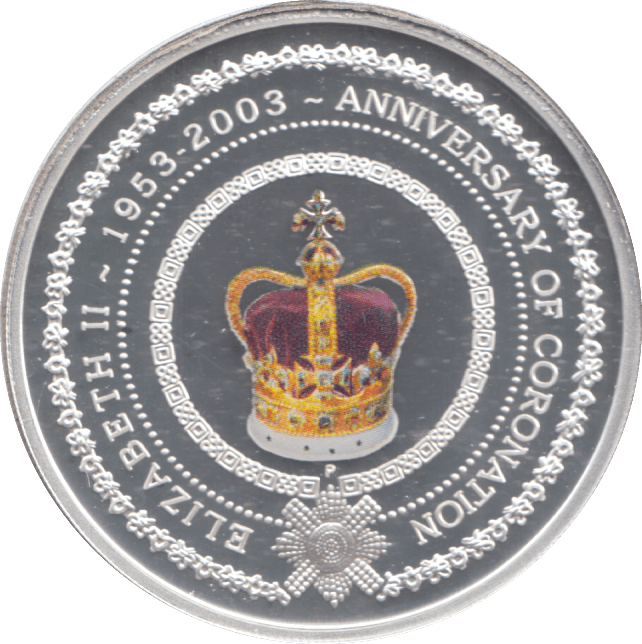 2003 SILVER PROOF 1 DOLLAR ANNIVERSARY OF CORONATION - £5 Silver Proof - Cambridgeshire Coins