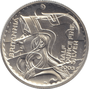2003 SILVER PROOF 1/2 OZ BRITANNIA ONE POUND - SILVER WORLD COINS - Cambridgeshire Coins