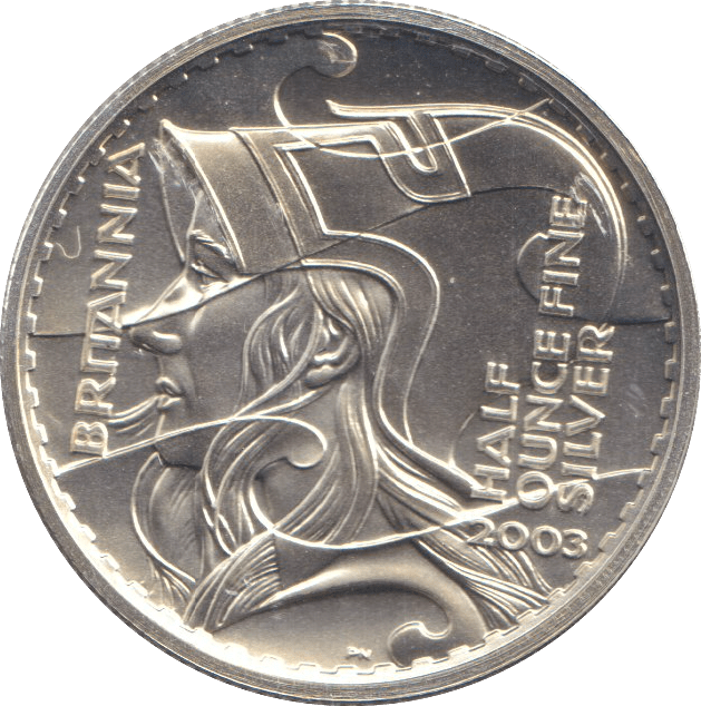 2003 SILVER PROOF 1/2 OZ BRITANNIA ONE POUND - SILVER WORLD COINS - Cambridgeshire Coins