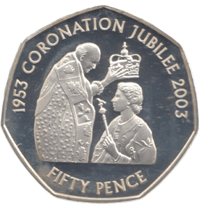 2003 SILVER PROOF 50P CORONATION JUBILEE - 50P Silver Proof - Cambridgeshire Coins