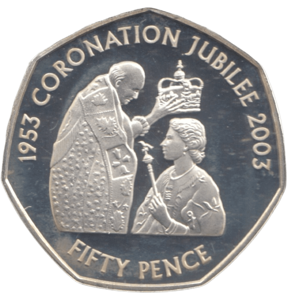 2003 SILVER PROOF 50P CORONATION JUBILEE - 50P Silver Proof - Cambridgeshire Coins