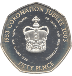 2003 SILVER PROOF 50P CORONATION JUBILEE - 50P Silver Proof - Cambridgeshire Coins
