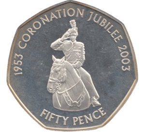 2003 SILVER PROOF 50P CORONATION JUBILEE - 50P Silver Proof - Cambridgeshire Coins