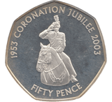 2003 SILVER PROOF 50P CORONATION JUBILEE - 50P Silver Proof - Cambridgeshire Coins