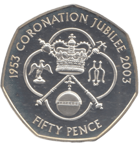 2003 SILVER PROOF 50P CORONATION JUBILEE - 50P Silver Proof - Cambridgeshire Coins