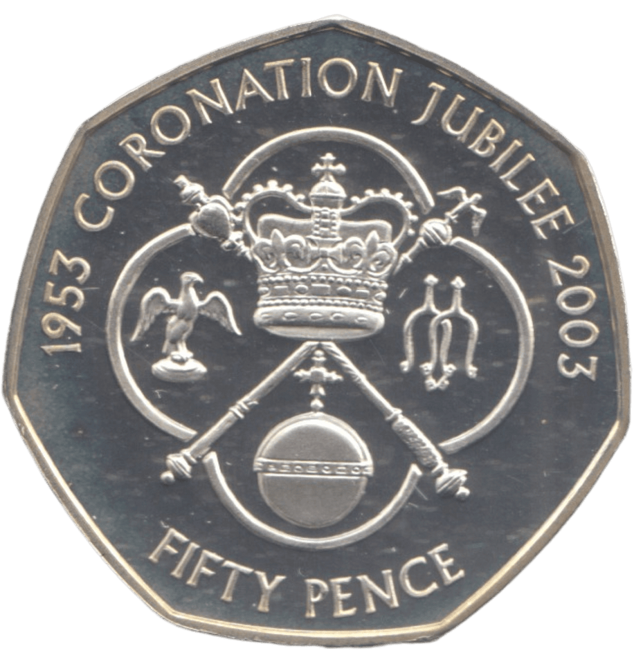 2003 SILVER PROOF 50P CORONATION JUBILEE - 50P Silver Proof - Cambridgeshire Coins
