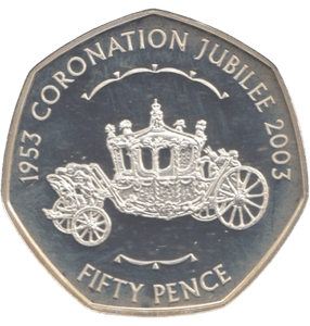 2003 SILVER PROOF 50P CORONATION JUBILEE - 50P Silver Proof - Cambridgeshire Coins