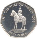 2003 SILVER PROOF 50P CORONATION JUBILEE - 50P Silver Proof - Cambridgeshire Coins