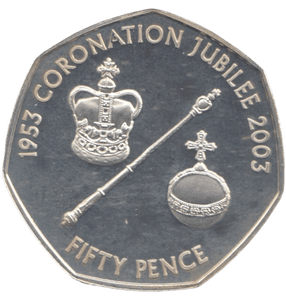 2003 SILVER PROOF 50P CORONATION JUBILEE - 50P Silver Proof - Cambridgeshire Coins