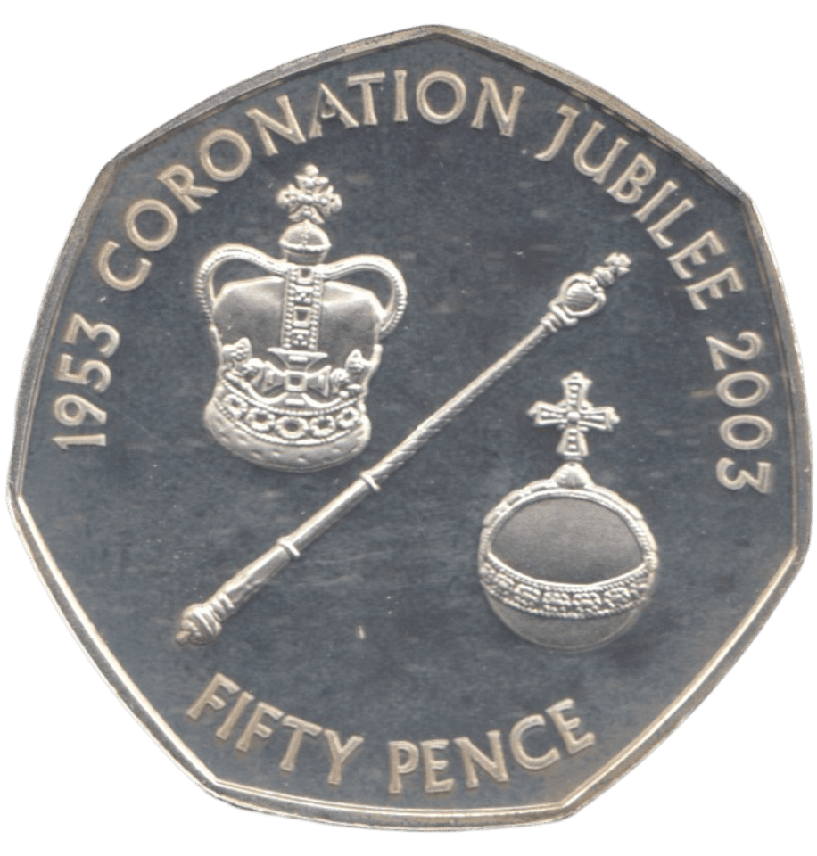 2003 SILVER PROOF 50P CORONATION JUBILEE - 50P Silver Proof - Cambridgeshire Coins