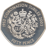 2003 SILVER PROOF 50P CORONATION JUBILEE - 50P Silver Proof - Cambridgeshire Coins