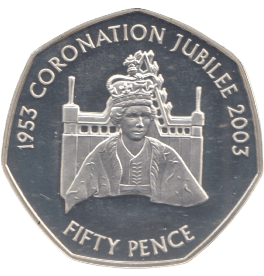 2003 SILVER PROOF 50P CORONATION JUBILEE - 50P Silver Proof - Cambridgeshire Coins