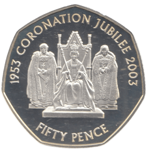 2003 SILVER PROOF 50P CORONATION JUBILEE - 50P Silver Proof - Cambridgeshire Coins