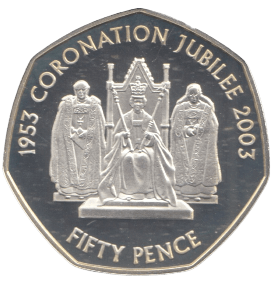 2003 SILVER PROOF 50P CORONATION JUBILEE - 50P Silver Proof - Cambridgeshire Coins
