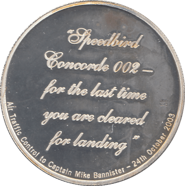 2003 SILVER PROOF CONCORDE LAST SCHEDULED FLIGHT COMMEMORATIVE MEDALLION - SILVER WORLD COINS - Cambridgeshire Coins