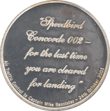 2003 SILVER PROOF CONCORDE LAST SCHEDULED FLIGHT COMMEMORATIVE MEDALLION - SILVER WORLD COINS - Cambridgeshire Coins