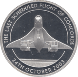 2003 SILVER PROOF CONCORDE LAST SCHEDULED PFLIGHT COMMEMORATIVE MEDAL - SILVER WORLD COINS - Cambridgeshire Coins