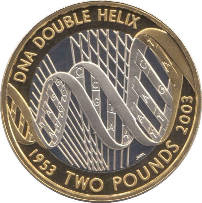 2003 SILVER PROOF DNA DOUBLE HELIX TWO POUNDS - SILVER WORLD COINS - Cambridgeshire Coins