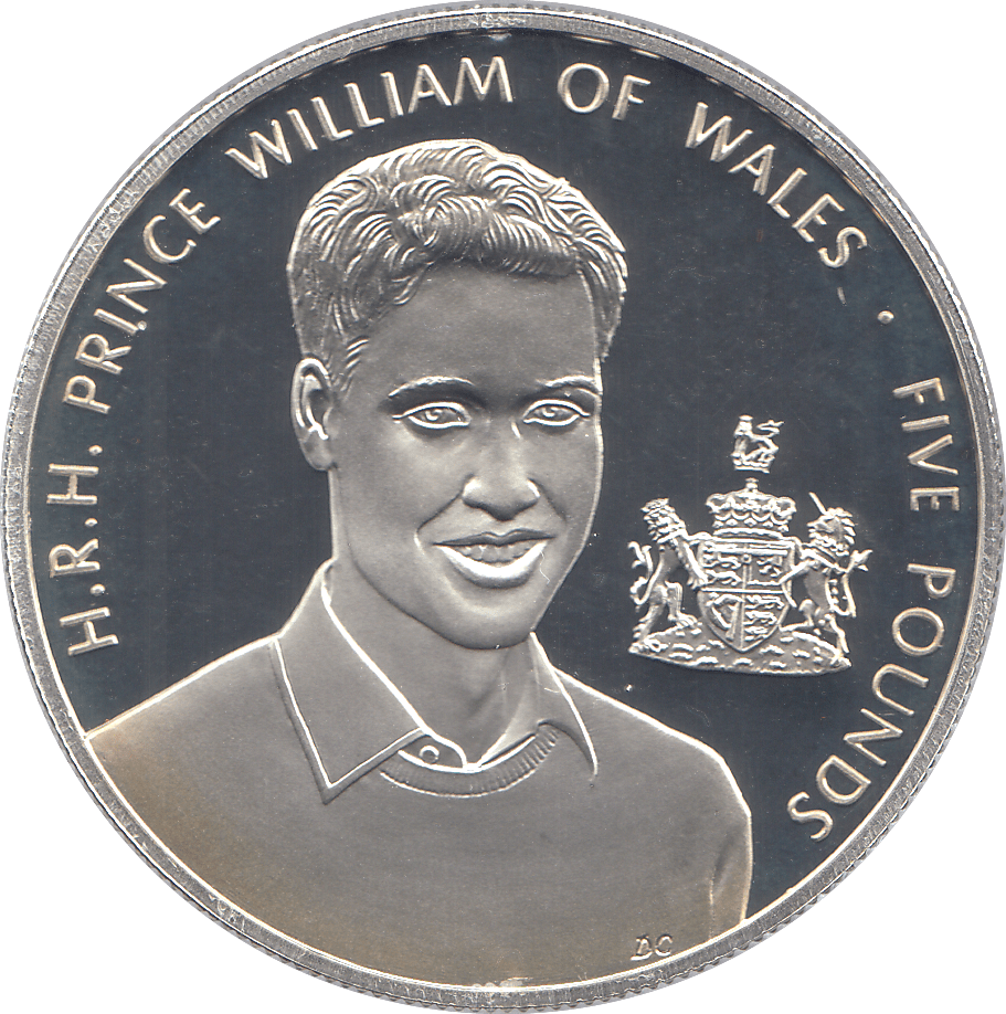 2003 SILVER PROOF FIVE POUNDS 21ST. BDAY PRINCE WILLIAM - Silver Proof - Cambridgeshire Coins