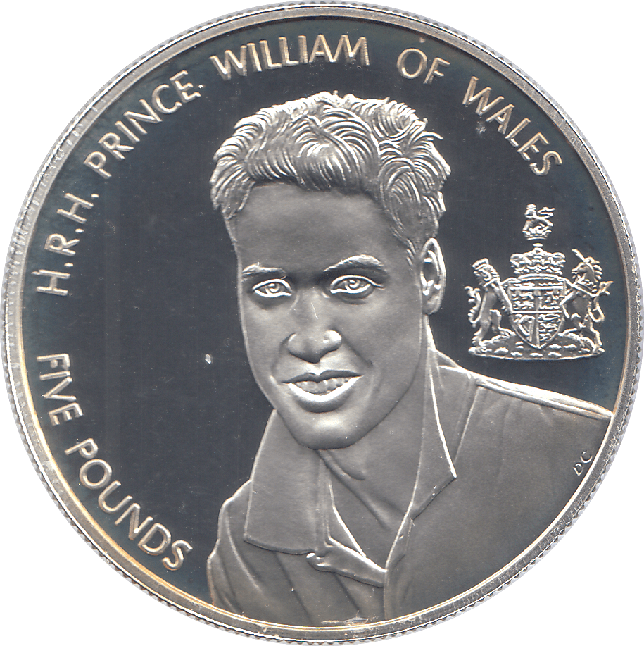 2003 SILVER PROOF FIVE POUNDS 21ST. BDAY PRINCE WILLIAM - Silver Proof - Cambridgeshire Coins