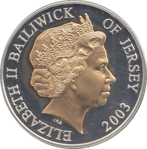 2003 SILVER PROOF GOLD PLATED FIVE POUNDS - £5 Silver Proof - Cambridgeshire Coins
