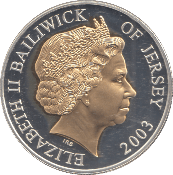 2003 SILVER PROOF GOLD PLATED FIVE POUNDS - £5 Silver Proof - Cambridgeshire Coins