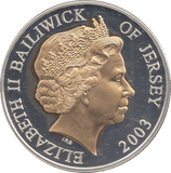 2003 SILVER PROOF GOLD PLATED FIVE POUNDS - £5 Silver Proof - Cambridgeshire Coins