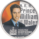 2003 SILVER PROOF ONE DOLLAR 21ST. BDAY PRINCE WILLIAM - Silver Proof - Cambridgeshire Coins