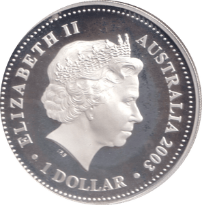 2003 SILVER PROOF ONE DOLLAR AUSTRALIA - SILVER WORLD COINS - Cambridgeshire Coins
