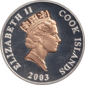 2003 SILVER PROOF ONE DOLLAR COOK ISLANDS - SILVER WORLD COINS - Cambridgeshire Coins