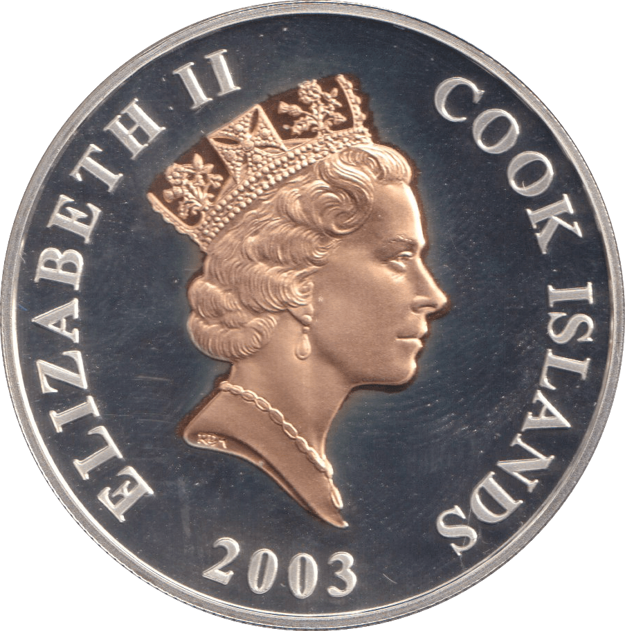 2003 SILVER PROOF ONE DOLLAR COOK ISLANDS - SILVER WORLD COINS - Cambridgeshire Coins