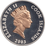 2003 SILVER PROOF ONE DOLLAR COOK ISLANDS - SILVER WORLD COINS - Cambridgeshire Coins