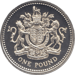 2003 SILVER PROOF ROYAL ARMS ONE POUND UNITED KINGDOM - SILVER WORLD COINS - Cambridgeshire Coins