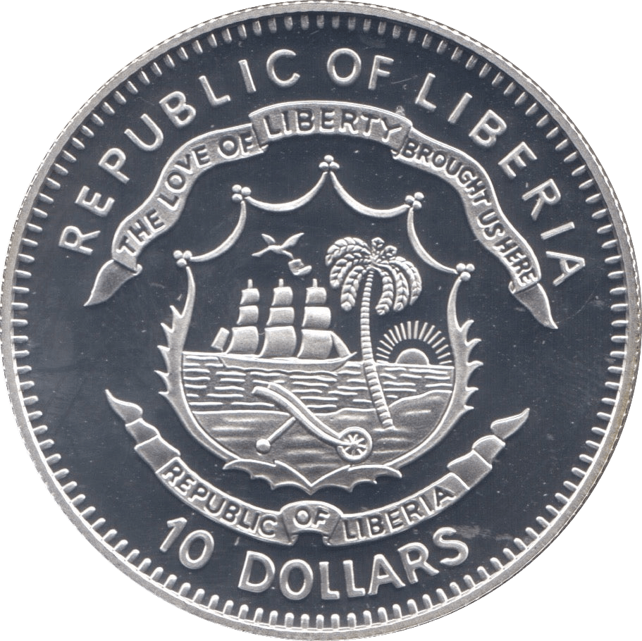 2003 SILVER PROOF TEN DOLLARS LIBERIA - WORLD COINS - Cambridgeshire Coins
