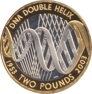 2003 SILVER PROOF TWO POUND DNA - SILVER WORLD COINS - Cambridgeshire Coins