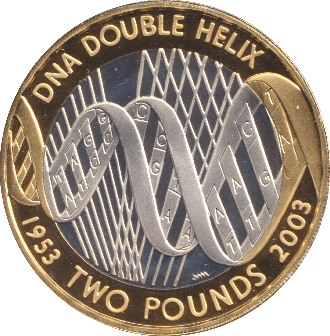 2003 SILVER PROOF TWO POUND DNA - SILVER WORLD COINS - Cambridgeshire Coins