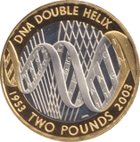 2003 SILVER PROOF TWO POUND DNA - SILVER WORLD COINS - Cambridgeshire Coins