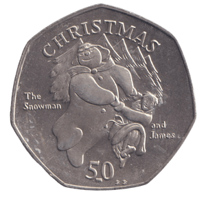 2003 SNOWMAN AND JAMES 50P ( BU ) ISLE OF MAN - 50P CHRISTMAS COIN - Cambridgeshire Coins
