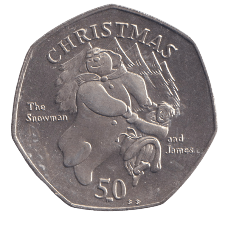 2003 SNOWMAN AND JAMES 50P ( BU ) ISLE OF MAN - 50P CHRISTMAS COIN - Cambridgeshire Coins