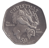 2003 SNOWMAN AND JAMES 50P ( BU ) ISLE OF MAN - 50P CHRISTMAS COIN - Cambridgeshire Coins