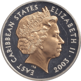 2003 TEN DOLLARS SILVER PROOF CARIBBEAN STATES - SILVER WORLD COINS - Cambridgeshire Coins
