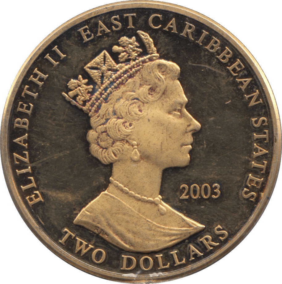 2003 TWO DOLLARS EAST CARIBBEAN STATES - WORLD COINS - Cambridgeshire Coins