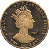 2003 TWO DOLLARS EAST CARIBBEAN STATES - WORLD COINS - Cambridgeshire Coins