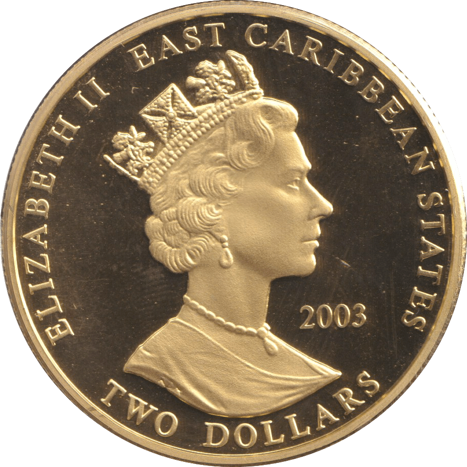 2003 TWO DOLLARS PROOF CARIBBEAN STATES SIR FRANCIS DRAKE - WORLD COINS - Cambridgeshire Coins