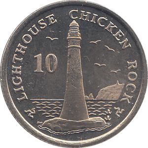 2004 10 PENCE LIGHTHOUSE CHICKEN ROCK ( BU ) - WORLD COINS - Cambridgeshire Coins